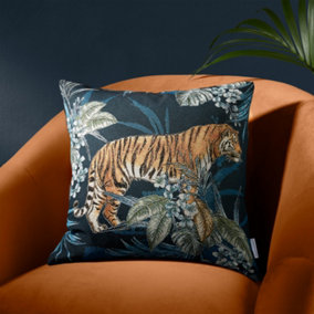 Catherine Lansfield Living Tiger Tropicana 45x45cm Cushion Navy
