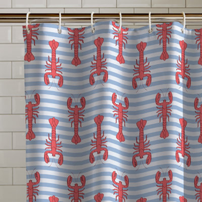 Catherine Lansfield Lobster 180x180cm Shower Curtain Red