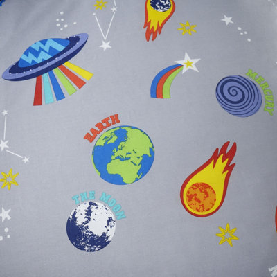 Catherine Lansfield Lost In Space Fitted Sheet Grey