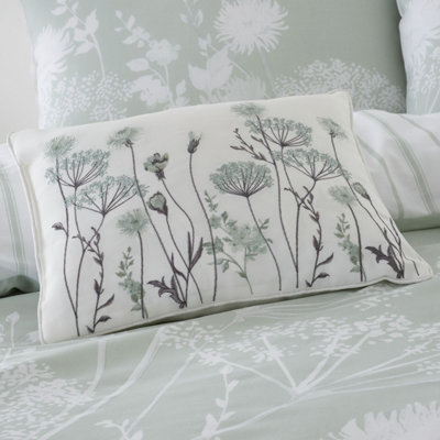 Catherine Lansfield Meadowsweet Floral 30x40cm Cushion Green