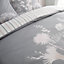 Catherine Lansfield Meadowsweet Floral Duvet Cover Set with Pillowcases Pink Grey