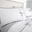 Catherine Lansfield Milo Bow Double Duvet Cover Set with Pillowcases White