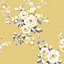Catherine Lansfield Ochre Floral Pearl effect Embossed Wallpaper