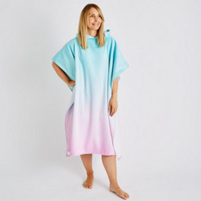 Catherine Lansfield Ombre Hooded Cotton 92x108cm Towel Poncho Pink