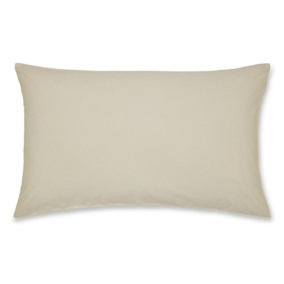 Catherine Lansfield Pillowcases Easy Iron Percale Standard 50x75cm Pack of 2 Pillow cases with envelope closure Cream