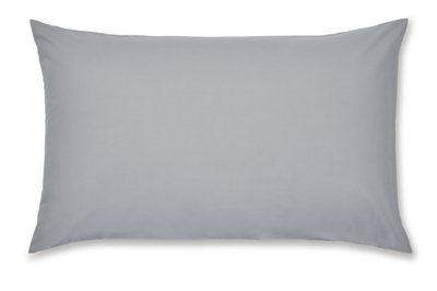 Catherine Lansfield Pillowcases Easy Iron Percale Standard 50x75cm Pack of 2 Pillow cases with envelope closure Grey