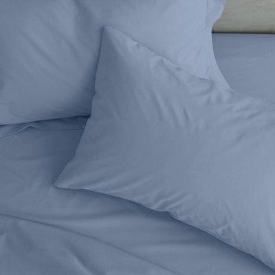 Catherine Lansfield Pillowcases Easy Iron Percale Standard 50x75cm Pack of 2 Pillow cases with envelope closure Lansfield Blue