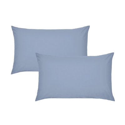 Catherine Lansfield Pillowcases Easy Iron Percale Standard 50x75cm Pack of 2 Pillow cases with envelope closure Lansfield Blue