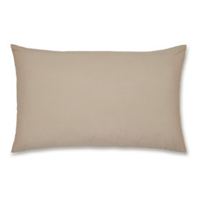 Catherine Lansfield Pillowcases Easy Iron Percale Standard 50x75cm Pack of 2 Pillow cases with envelope closure Natural