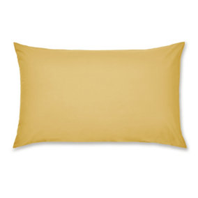 Catherine Lansfield Pillowcases Easy Iron Percale Standard 50x75cm Pack of 2 Pillow cases with envelope closure Ochre