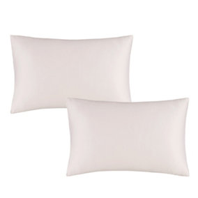 Catherine Lansfield Pillowcases Silky Soft Satin Standard 50x75cm Pack of 2 Pillow cases with envelope closure Blush Pink