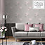 Catherine Lansfield Pink Floral Pearl effect Embossed Wallpaper