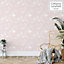Catherine Lansfield Pink Floral Pearl effect Embossed Wallpaper