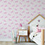 Catherine Lansfield Pink Novelty Mica effect Embossed Wallpaper
