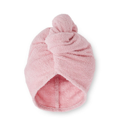 Catherine Lansfield Quick Dry Plain Turbie Head Towel Pink