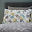 Catherine Lansfield Retro Circles Duvet Cover Set with Pillowcases Green Ochre