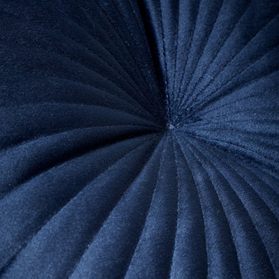 Catherine Lansfield Round Cushion Soft Touch 40x40cm Cushion Navy Blue
