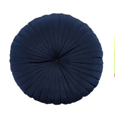 Catherine Lansfield Round Cushion Soft Touch 40x40cm Cushion Navy Blue
