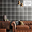 Catherine Lansfield Silver Check Metallic effect Embossed Wallpaper
