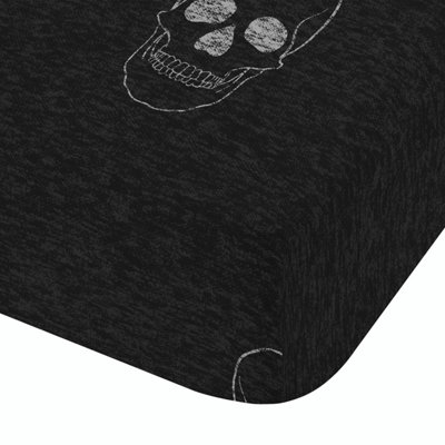 Catherine Lansfield Skulls Fitted Sheet Grey