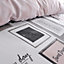 Catherine Lansfield Sleep Dreams King Duvet Cover Set with Pillowcase Blush Pink