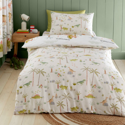 Catherine Lansfield Dino Bettwäsche-Set Für 90 Cm Bett – 100% Baumwolle, Mit Kissenbezug
