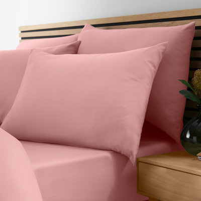 Catherine Lansfield So Soft Easy Iron Fitted Sheet Coral