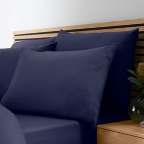 Catherine Lansfield So Soft Easy Iron Standard Pillowcase Pack of 4 Navy Blue