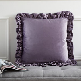 Catherine Lansfield So Soft Velvet Touch Double Frill 43x43 cm Cushion Lilac