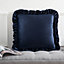 Catherine Lansfield So Soft Velvet Touch Double Frill 43x43 cm Cushion Navy Blue