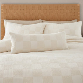 Catherine Lansfield Soft Checkerboard Boucle Cushion Cream