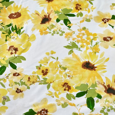 Catherine Lansfield Sunflowers Reversible Super King Duvet Cover Set - Yellow With Pillowcases