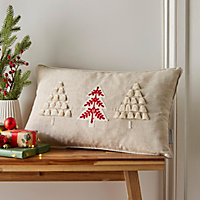 Catherine Lansfield Tufted Christmas Tree Cushion Natural