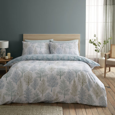 Catherine Lansfield Clarence Floral Reversible Natural Duvet Cover &  Pillowcase Set