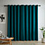Catherine Lansfield Wilson Blackout Thermal 117x183cm Curtains Two Panels Green