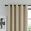 Catherine Lansfield Wilson Blackout Thermal 229x229cm Curtains Two Panels Natural