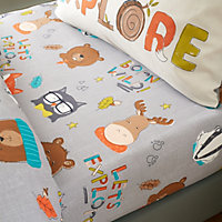 Catherine Lansfield Woodland Adventure Fitted Sheet Grey