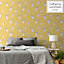 Catherine Lansfield Yellow Stag Pearl effect Embossed Wallpaper