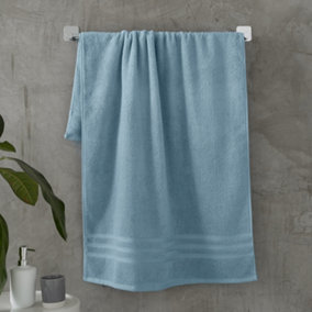 Catherine Lansfield Zero Twist Cotton Bath Sheet Pair Blue