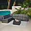 Catina 7 Piece Modular Rattan Sofa Garden Lounge Set , Black
