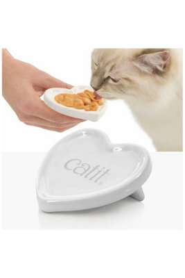 Catit 2.0 Creamy Heart Ceramic Cat Feeding Dish