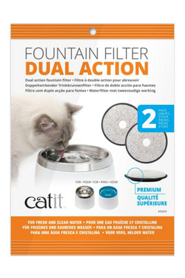 Catit Fresh & Clear Dual Action Drinking Fountain Replacement Filter - 2 Pack