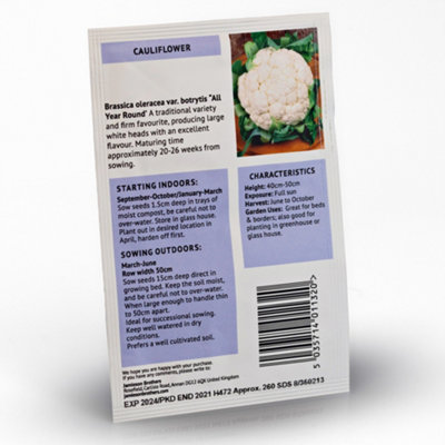 Cauliflower All Year Round Vegetable Seeds (Approx. 240 seeds) by Jamieson Brothers