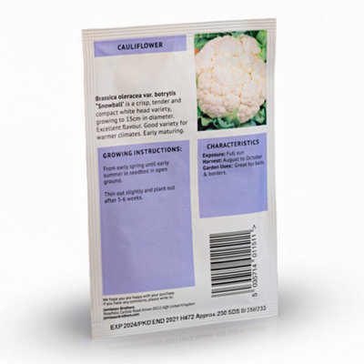 Cauliflower Snowball X Vegetable Seeds (approx. 300 seeds) by Jamieson Brothers