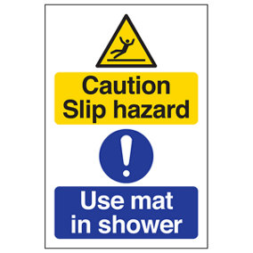 Caution Slip Hazard Warning Sign - 1mm Rigid Plastic - 200x300mm (x3)