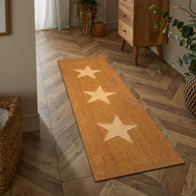 Cavallo Pressed Star Embossed PVC Backed Outdoor Coir Doormat 120 x 40cm