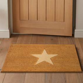 Cavallo Pressed Star Embossed PVC Backed Outdoor Coir Doormat 60 x 40cm