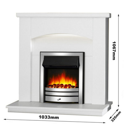 Cayton Electric Fireplace Suite - Chrome