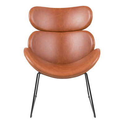 Cazar Lounge Chair with Sledged Legs in Brown