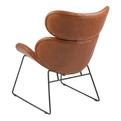 Cazar Lounge Chair with Sledged Legs in Brown